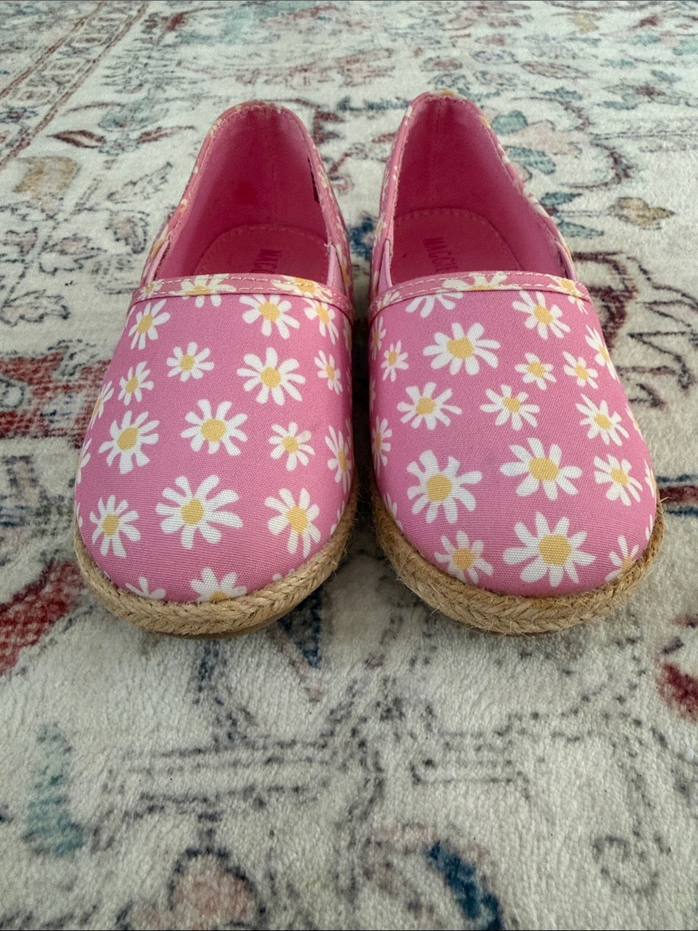 Maggie & Zoe Pink Daisy Canvas Slip-On Moccasins